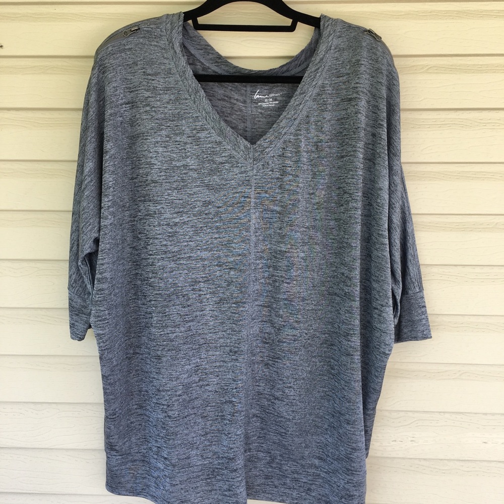 Lane Bryant Zip Shoulder V-Neck